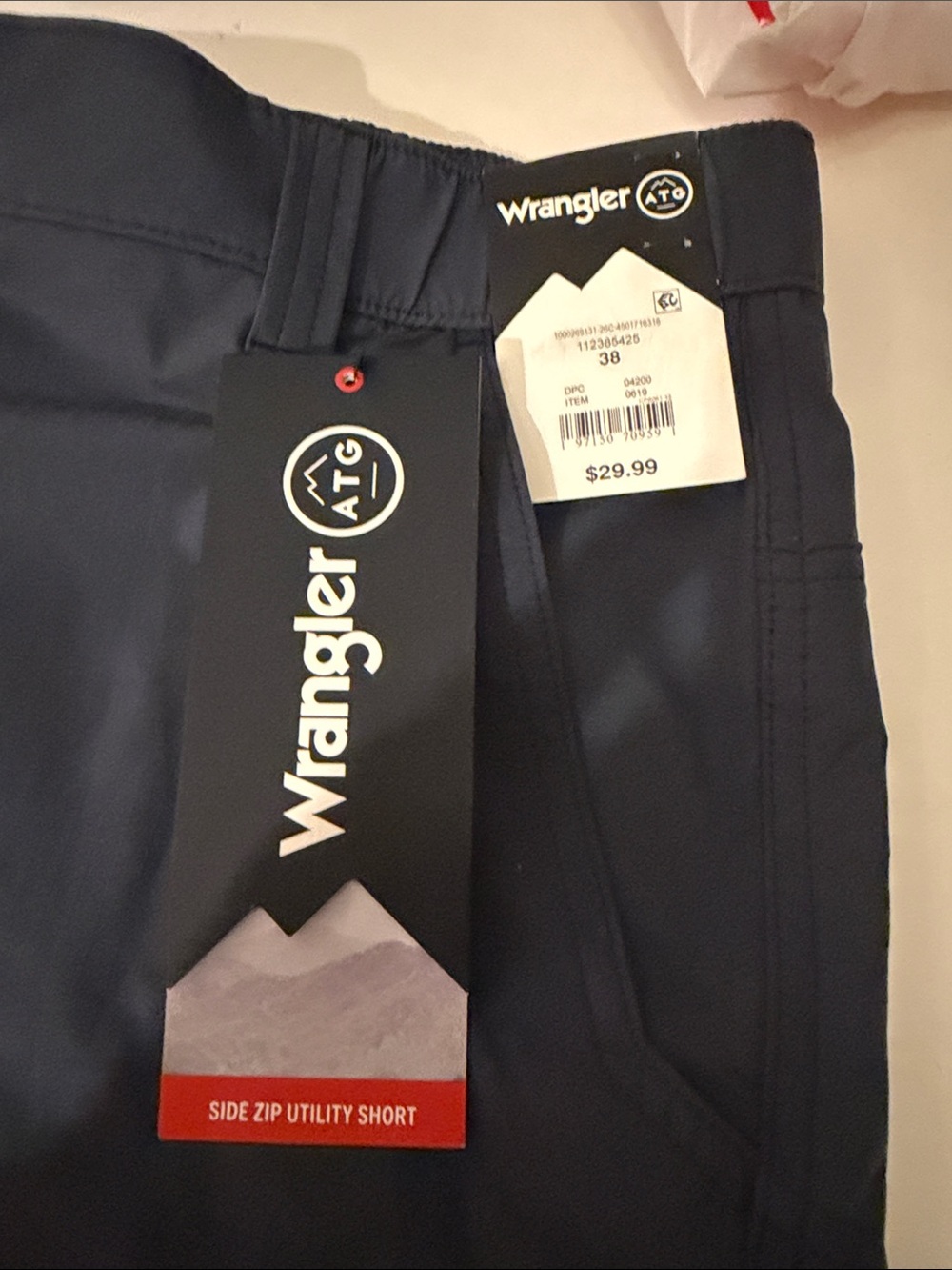 Wrangler Navy Side Zip Utility Shorts